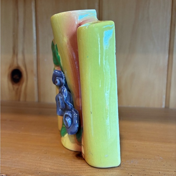 Vintage Ceramic Wall Pocket with Roses - Picture 3 of 9